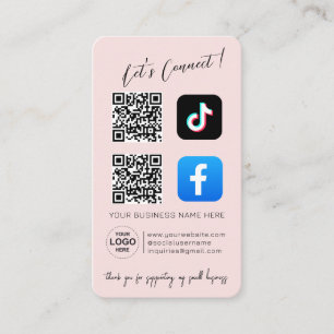 Social Media QR Code – Pink Design Business Card