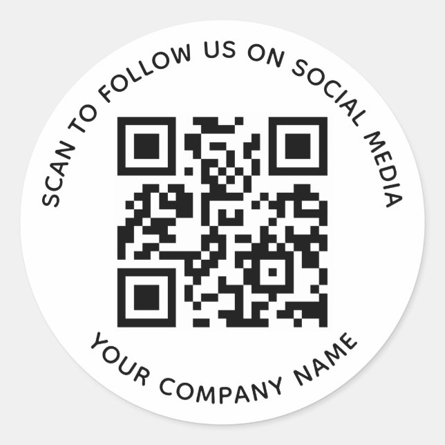 Social Media QR Code Stickers Scan to Follow Us (Front)