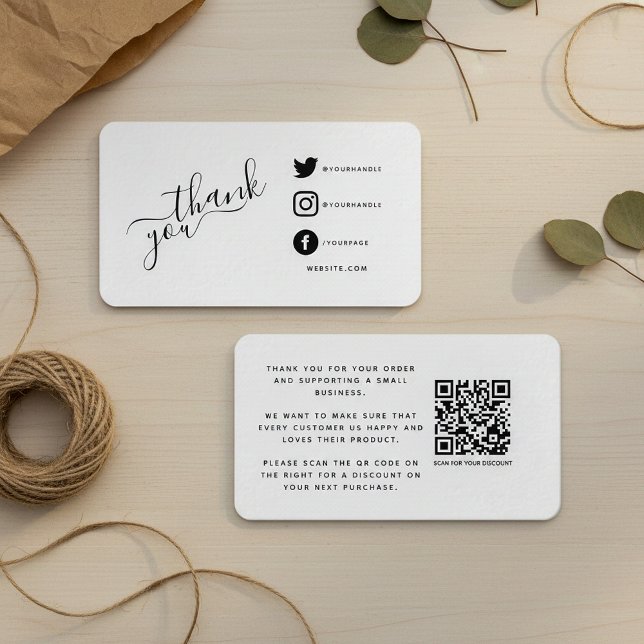 Social media QR code thank you discount Enclosure Card (Social media QR code thank you discount Enclosure Card.)