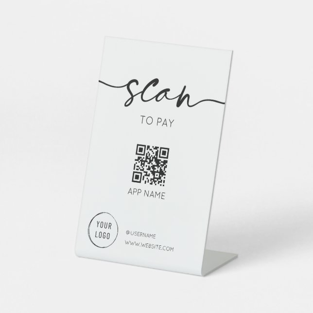 Social Media QR Code White Pedestal Sign (Front)