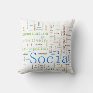 Social Media Related Text Design Throw Pillow