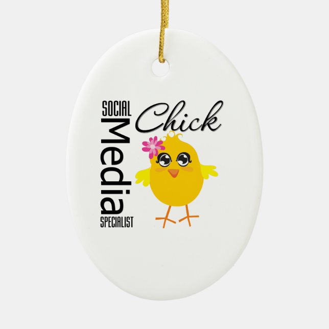 Social Media Specialist Chick Ceramic Ornament (Front)
