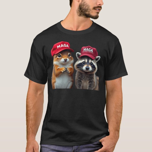 Social Media Star Peanut The Squirrel  Fred The Ra T-Shirt (Front)