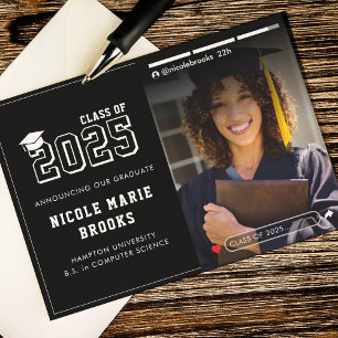 Social Media Story Photo Black Graduation Announcement