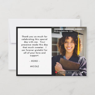 Social Media Story Post Photo Graduation Thank You Card