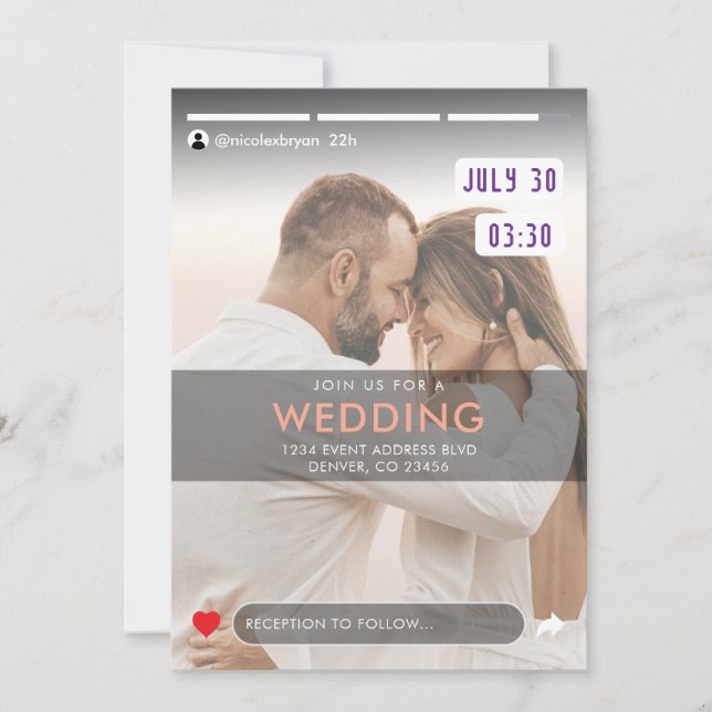Social Media Story Post Photo Wedding Invitation (Front)