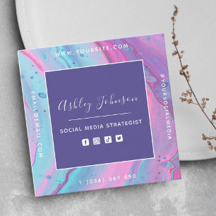 Social Media Strategist Social Media QR Code Colou Square Business Card