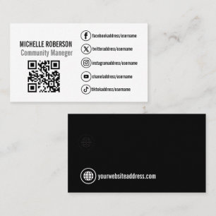 Social media symbols qr code business card