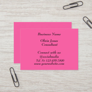 Social media Trendy Neon Modern Neon Pink Business Card