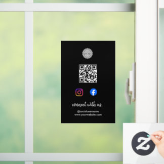 Social Media Window Decal | Instagram Facebook QR