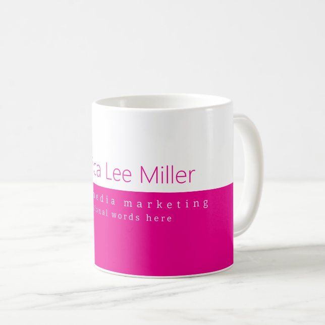 Social Midia Marketing Name Hot Pink Coffee Mug (Front Right)