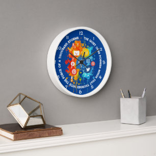 Social Network Icons Blue I Quote Silence and Mind Clock