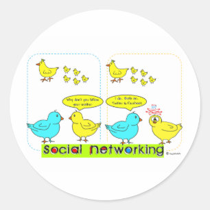 Social Networking Classic Round Sticker