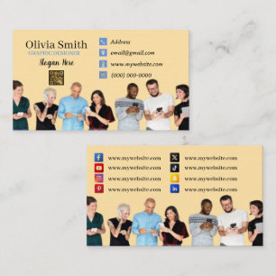 Social Networking QR Code Business Cards of 100