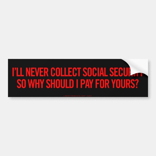 Social Security Bumper Sticker (Front)