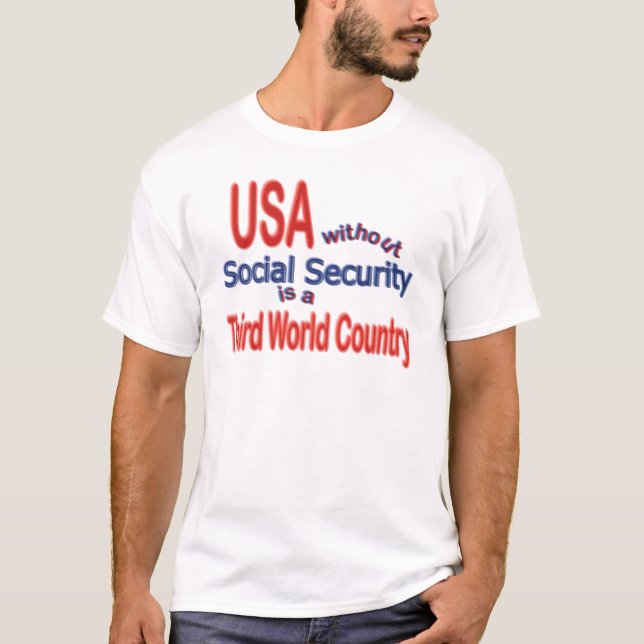 Social Security USA! Personalize Background. T-Shirt (Front)