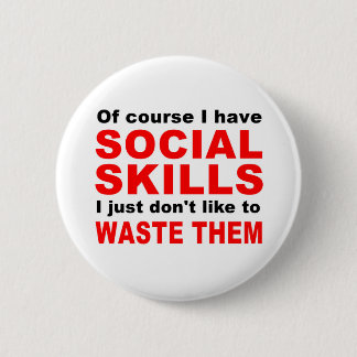 Social skills 2 inch round button