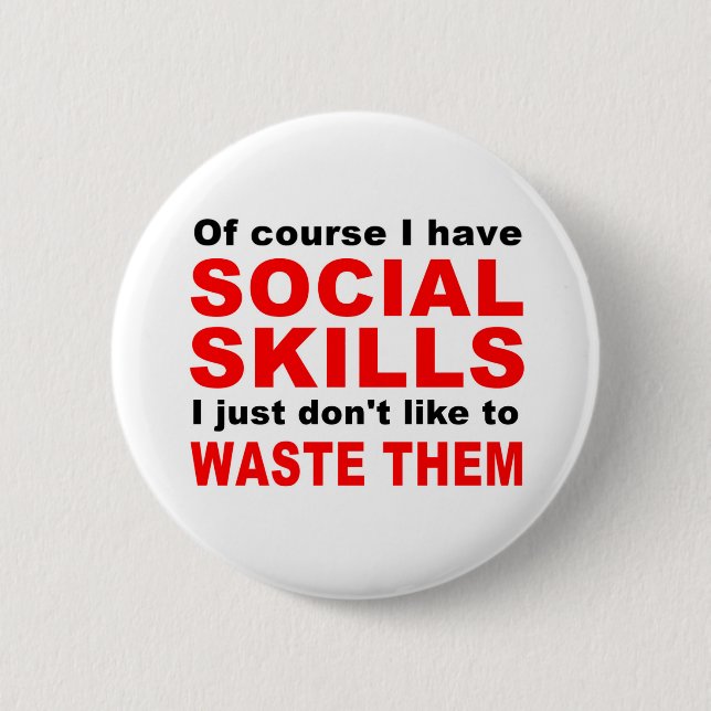Social skills 2 inch round button (Front)