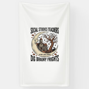 Social Studies Teacher Shirt Spooky Brainy Frights Banner