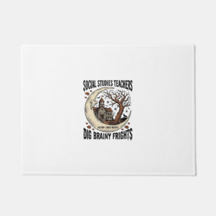 Social Studies Teacher Shirt Spooky Brainy Frights Doormat