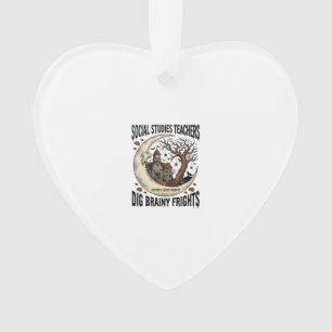 Social Studies Teacher Shirt Spooky Brainy Frights Ornament
