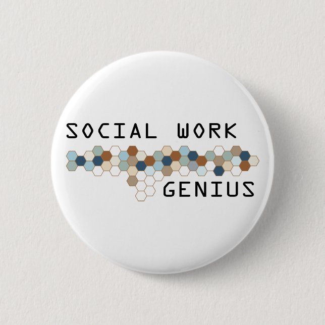 Social Work Genius 2 Inch Round Button (Front)
