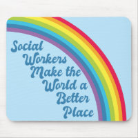 Social Work Inspirational Quote Rainbow Blue