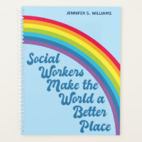 Social Work Inspirational Quote Rainbow Blue