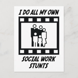 Social Work Stunts Postcard