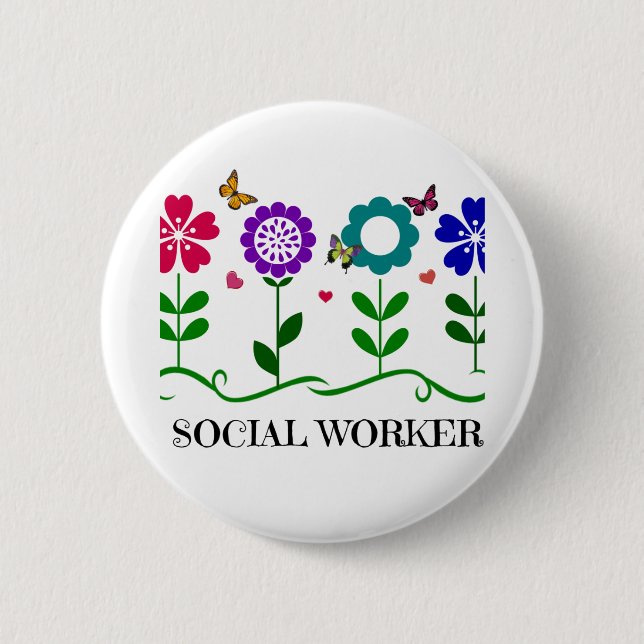 Social Worker 2 Inch Round Button (Front)