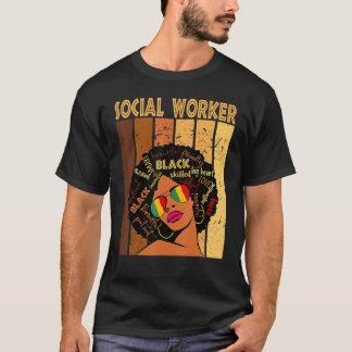 Social Worker Afro African American Black History  T-Shirt
