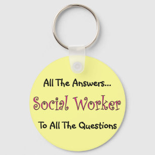Social Worker "All The Answers" Keychain