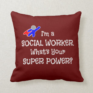 Social Worker and Super Hero Throw Pillow