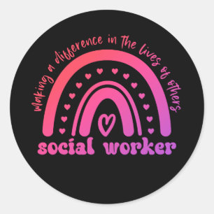 Social Worker Appreciation and Graduation  Classic Round Sticker