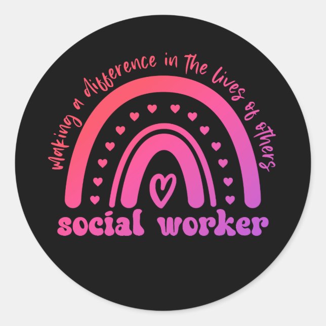 Social Worker Appreciation and Graduation  Classic Round Sticker (Front)