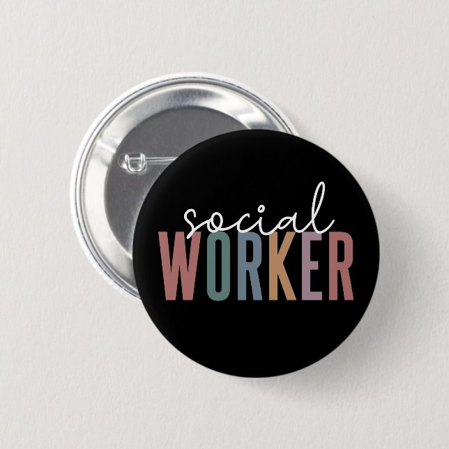 Social Worker Appreciation and graduation Gifts  2 Inch Round Button (Front & Back)