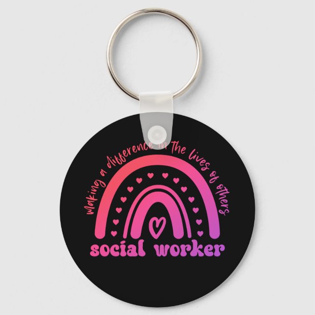 Social Worker Appreciation and Graduation Keychain (Front)