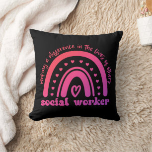 Social Worker Appreciation and Graduation Throw Pillow