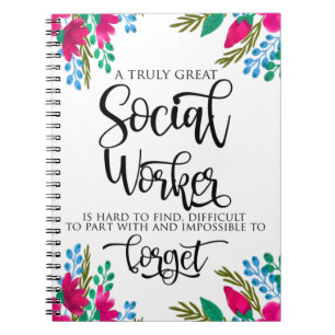 Social Worker Appreciation Floral  Notebook