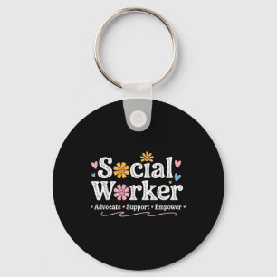 Social Worker Appreciation Flower Social Work Mont Keychain