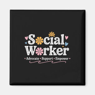 Social Worker Appreciation Flower Social Work Mont Magnet