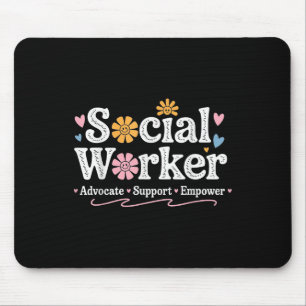 Social Worker Appreciation Flower Social Work Mont Mouse Pad