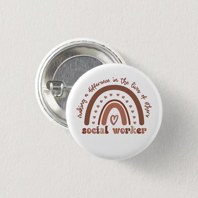Social Worker Appreciation Graduation Gifts 1 Inch Round Button (Front & Back)