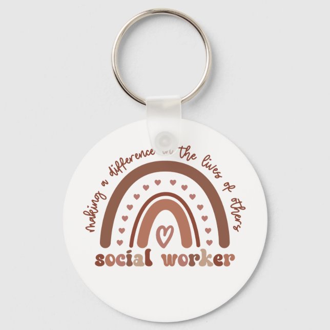 Social Worker Appreciation Graduation Gifts Keychain (Front)