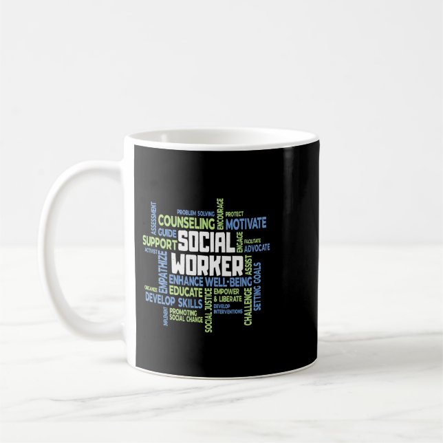 Social Worker Appreciation Month Funny Social Work Coffee Mug (Left)