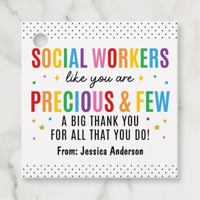 Social Worker Appreciation Tag Thank You Label (Front)