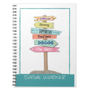 Social Worker Appreciation Thank You Caring Strong Notebook