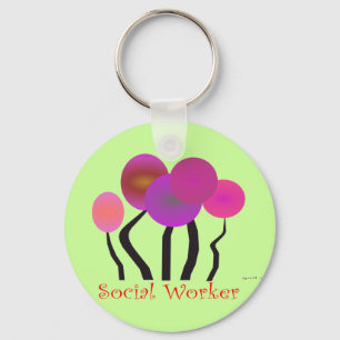 Social Worker Artsy Tree Design Gifts Keychain