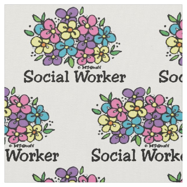 Social Worker Blooms Fabric (Close Up)
