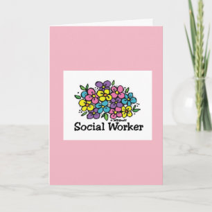 Social Worker Blooms Thank You Card